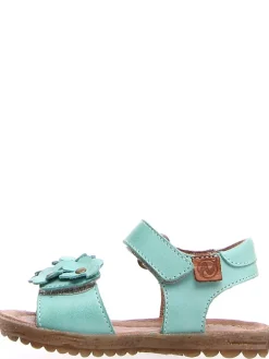 Leder-Sandalen in Türkis