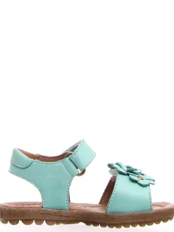 Leder-Sandalen in Türkis