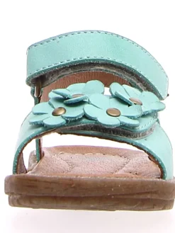 Leder-Sandalen in Türkis