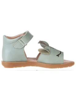 Leder-Sandalen in Türkis