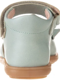 Leder-Sandalen in Türkis