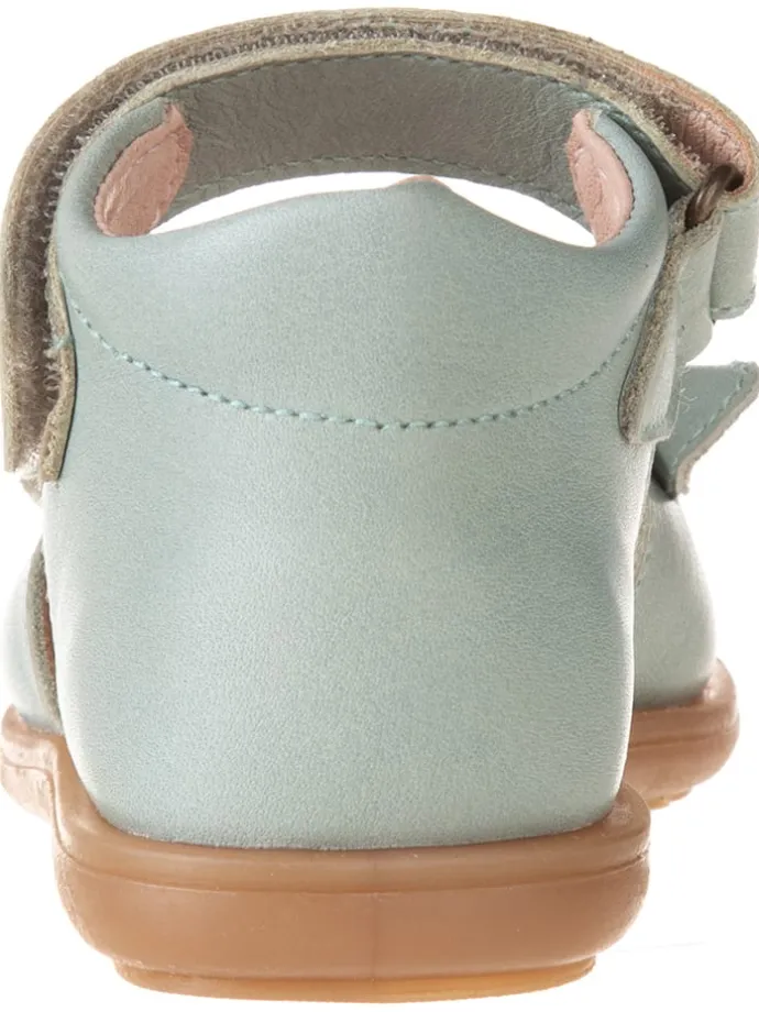 Leder-Sandalen in Türkis