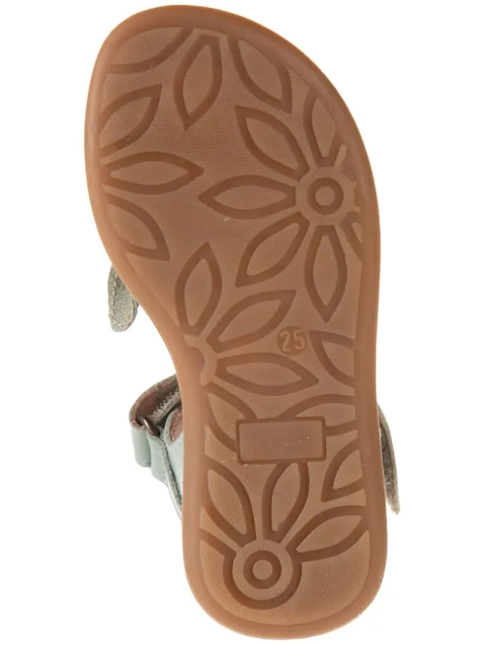 Leder-Sandalen in Türkis