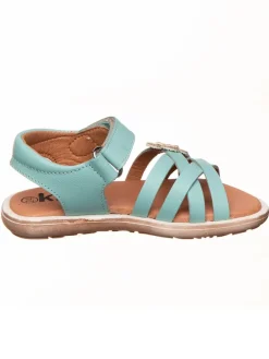 Leder-Sandalen in Türkis