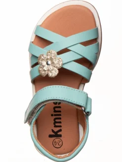 Leder-Sandalen in Türkis