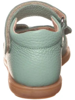 Leder-Sandalen in Türkis