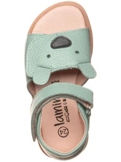 Leder-Sandalen in Türkis