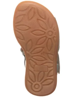 Leder-Sandalen in Türkis