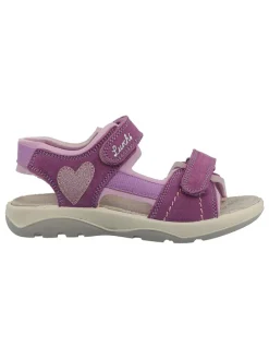 Leder-Sandalen in Violett
