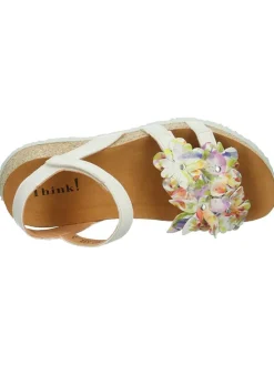 Leder-Sandalen in Weiß