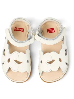 Leder-Sandalen in Weiß