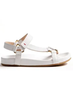 Leder-Sandalen in Weiß