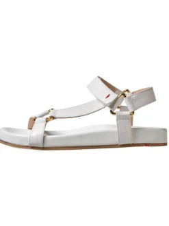 Leder-Sandalen in Weiß