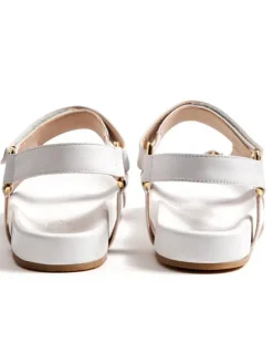 Leder-Sandalen in Weiß