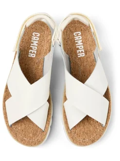 Leder-Sandalen in Weiß