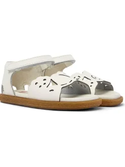 Leder-Sandalen in Weiß