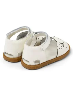 Leder-Sandalen in Weiß