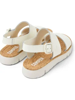 Leder-Sandalen in Weiß