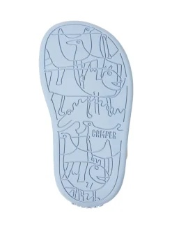 Leder-Sandalen in Weiß/ Gelb