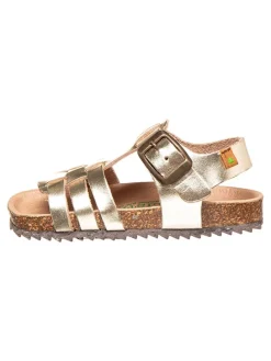 Leder-Sandalen "Incógnito" in Gold