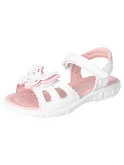 Leder-Sandalen "Kelebek" in Weiß/ Rosa