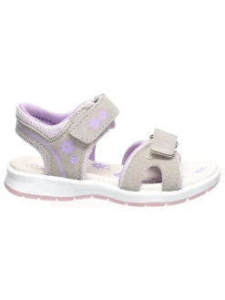 Leder-Sandalen "Lisa" in Grau/ Lila