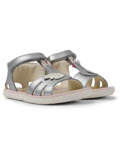 Leder-Sandalen "Miko" in Silber