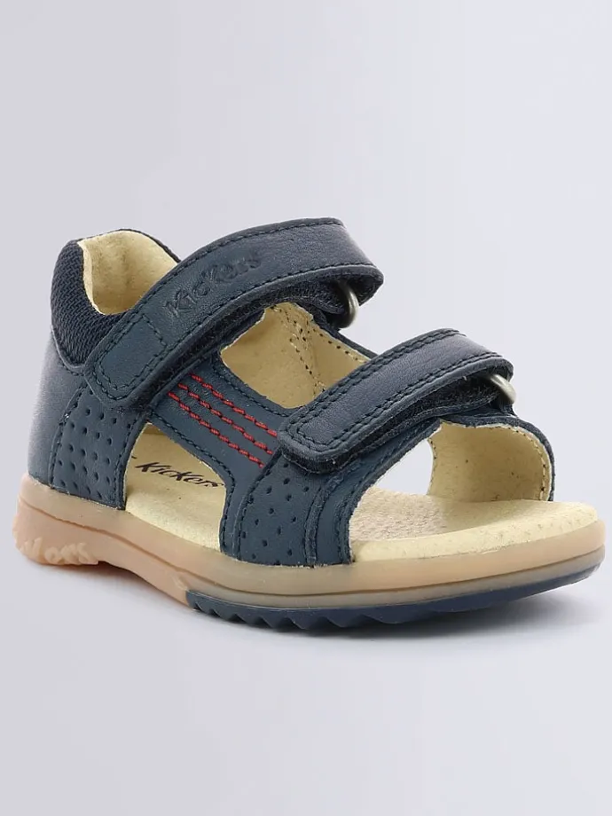 Leder-Sandalen "Plazabi" in Dunkelblau