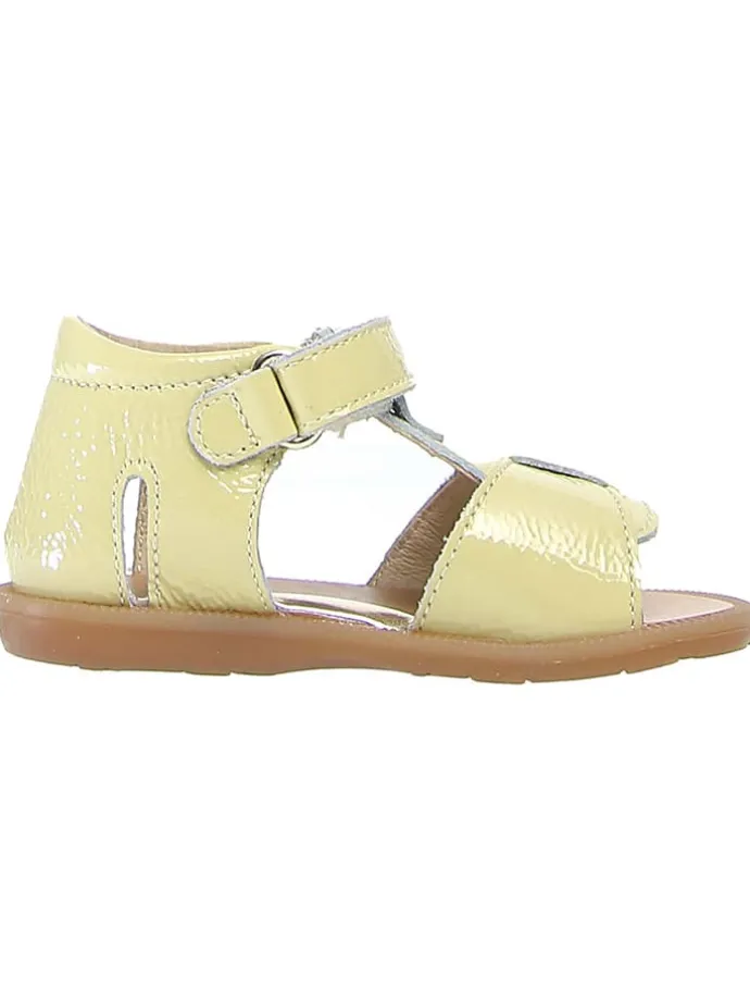 Leder-Sandalen "Quarzo" in Gelb