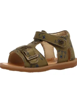 Leder-Sandalen "Quarzo" in Khaki
