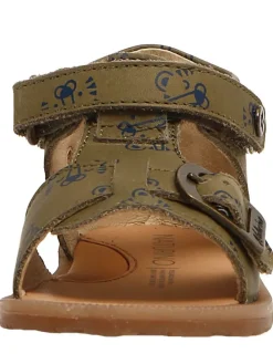 Leder-Sandalen "Quarzo" in Khaki
