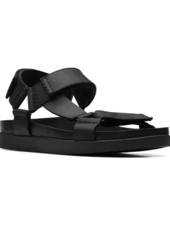 Leder-Sandalen "Sunder Range" in Schwarz