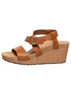 Leder-Sandalen "Sybil" in Hellbraun