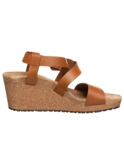 Leder-Sandalen "Sybil" in Hellbraun