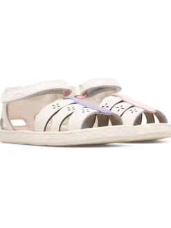 Leder-Sandalen "TWS" in Creme