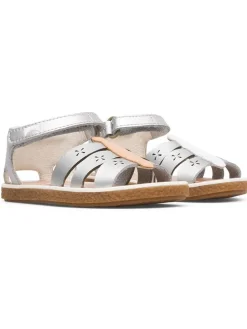 Leder-Sandalen "TWS" in Silber