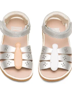 Leder-Sandalen "TWS" in Silber