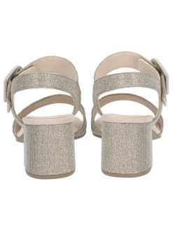 Leder-Sandaletten in Beige