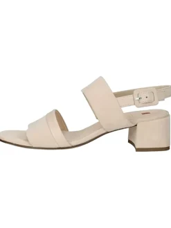 Leder-Sandaletten in Beige