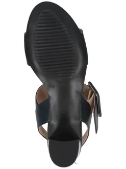 Leder-Sandaletten in Dunkelblau