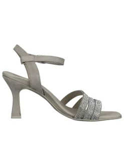 Leder-Sandaletten in Grau