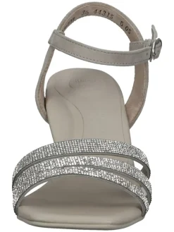 Leder-Sandaletten in Grau