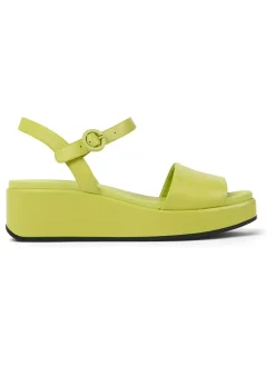 Leder-Sandaletten in Grün