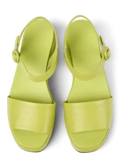 Leder-Sandaletten in Grün