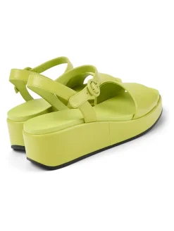 Leder-Sandaletten in Grün