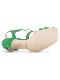 Leder-Sandaletten in Grün