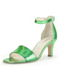 Leder-Sandaletten in Grün