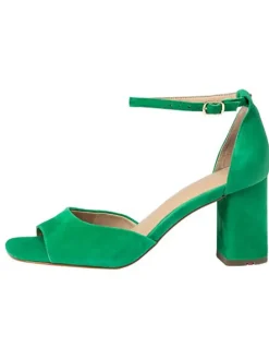 Leder-Sandaletten in Grün