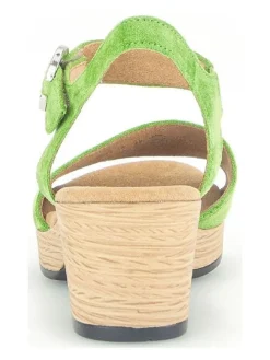 Leder-Sandaletten in Grün