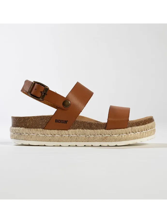 Leder-Sandaletten in Hellbraun